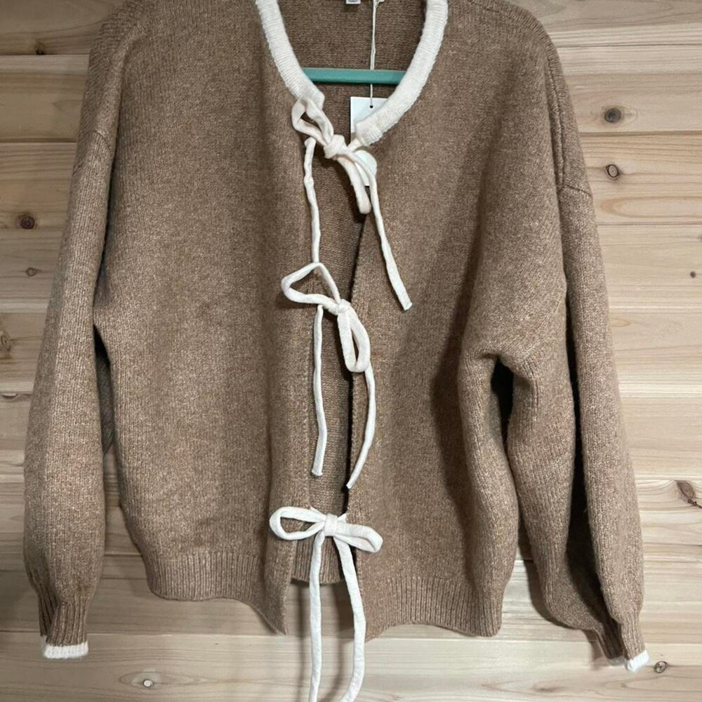 Ott White Tan Sweater C 449